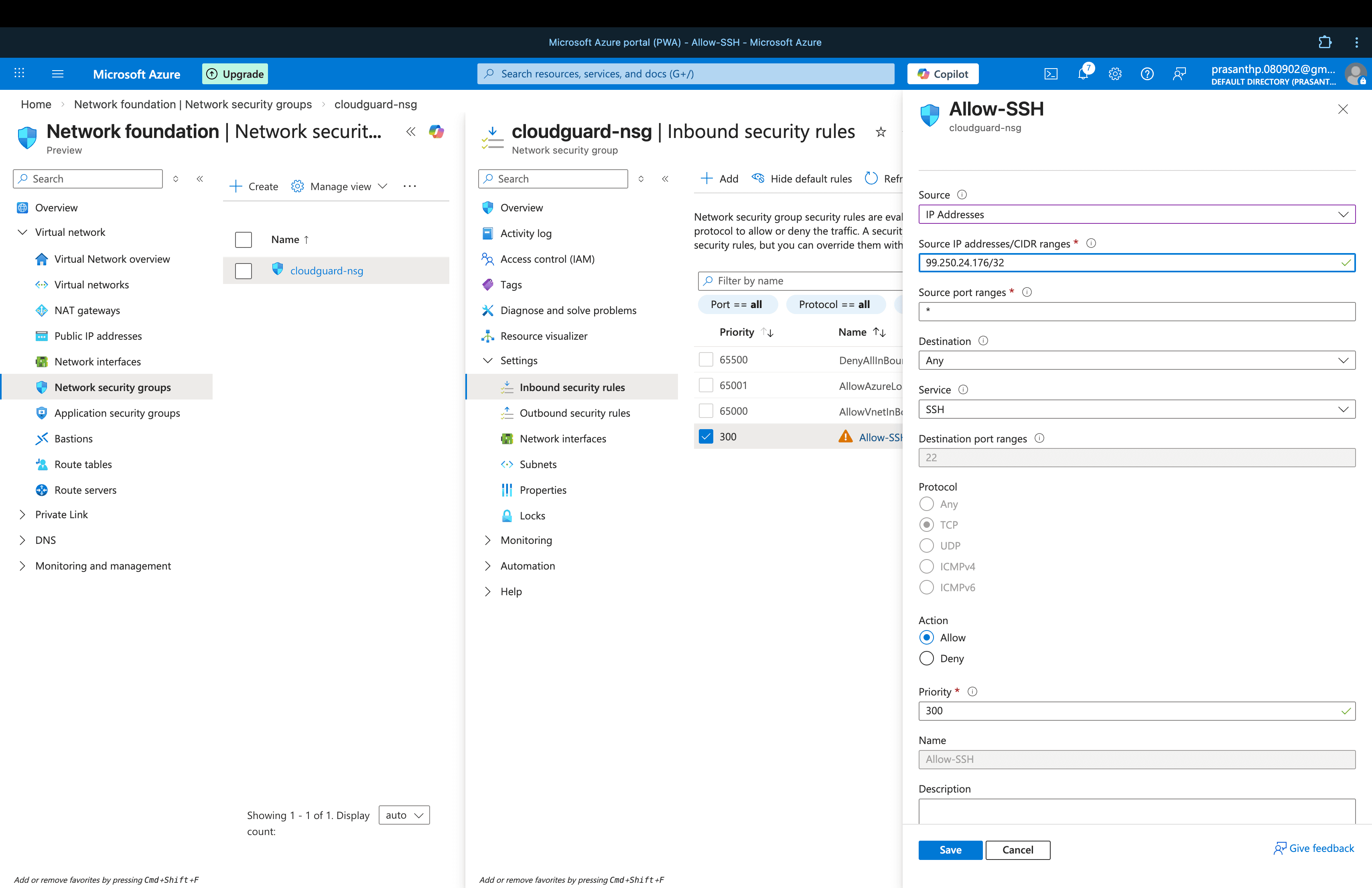 NSG SSH Restricted IP