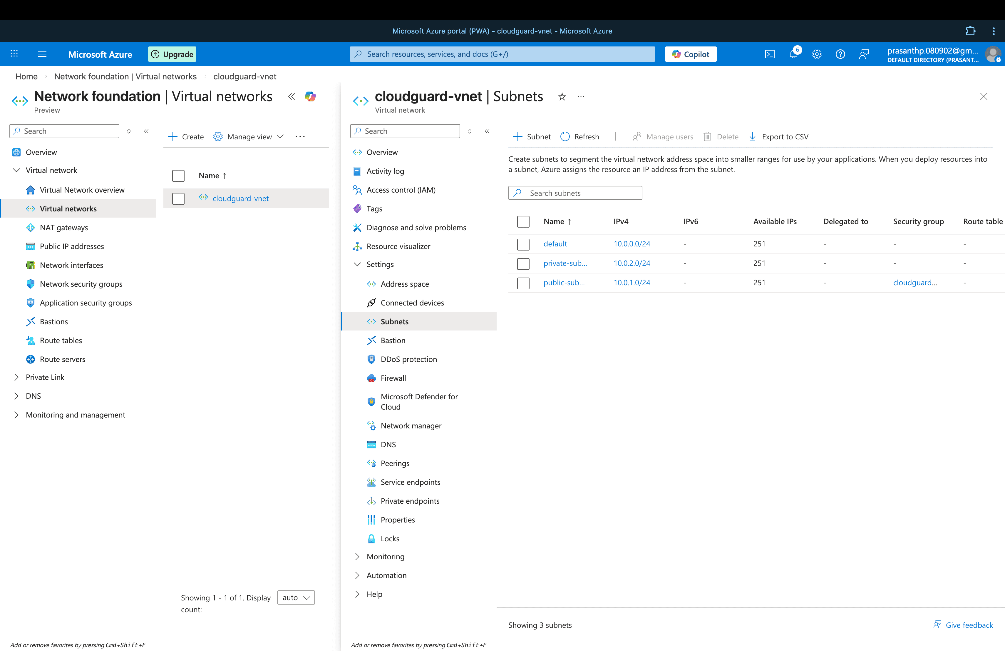 NSG Associated with Subnet