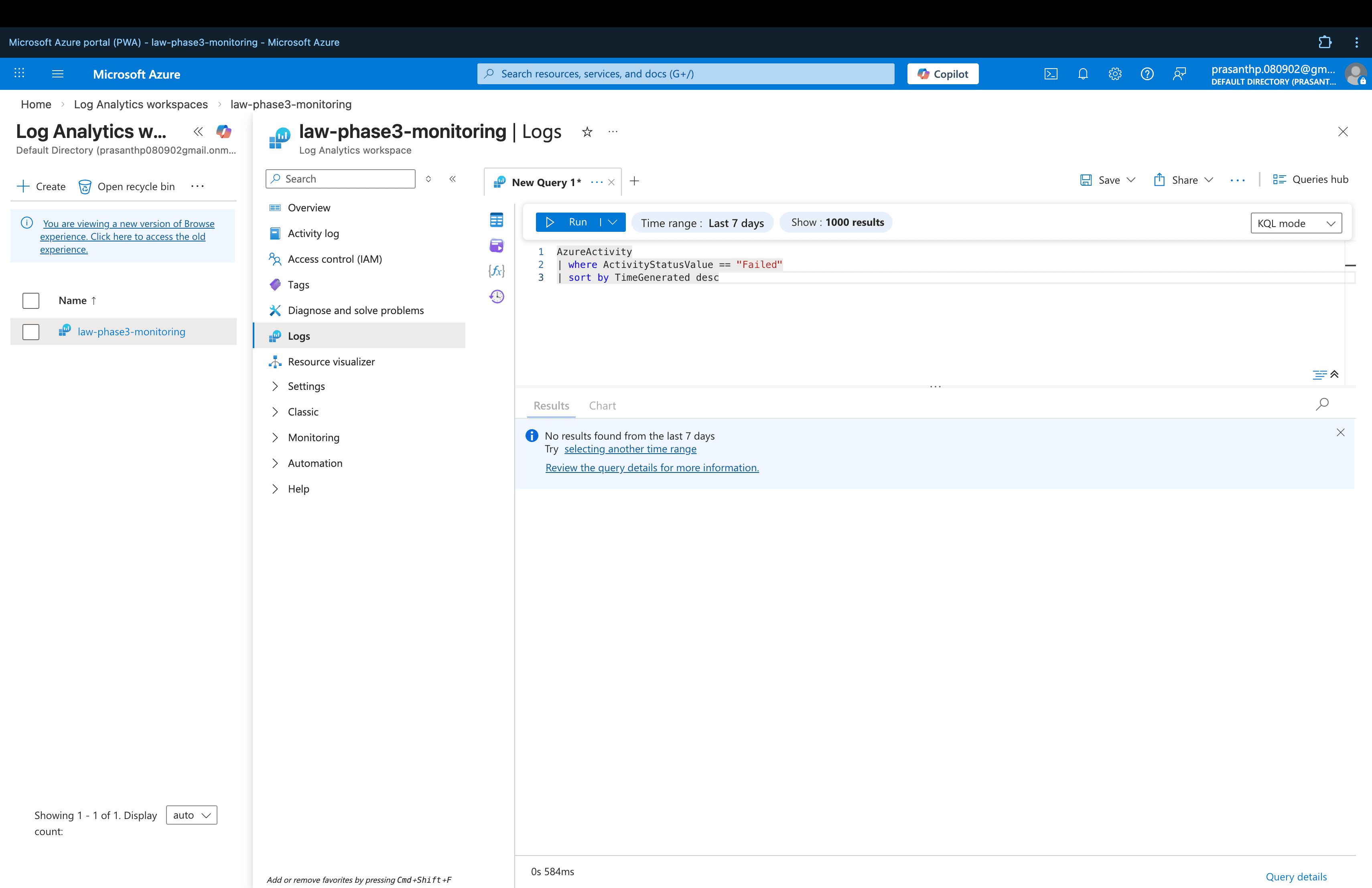 Failed Operations Query