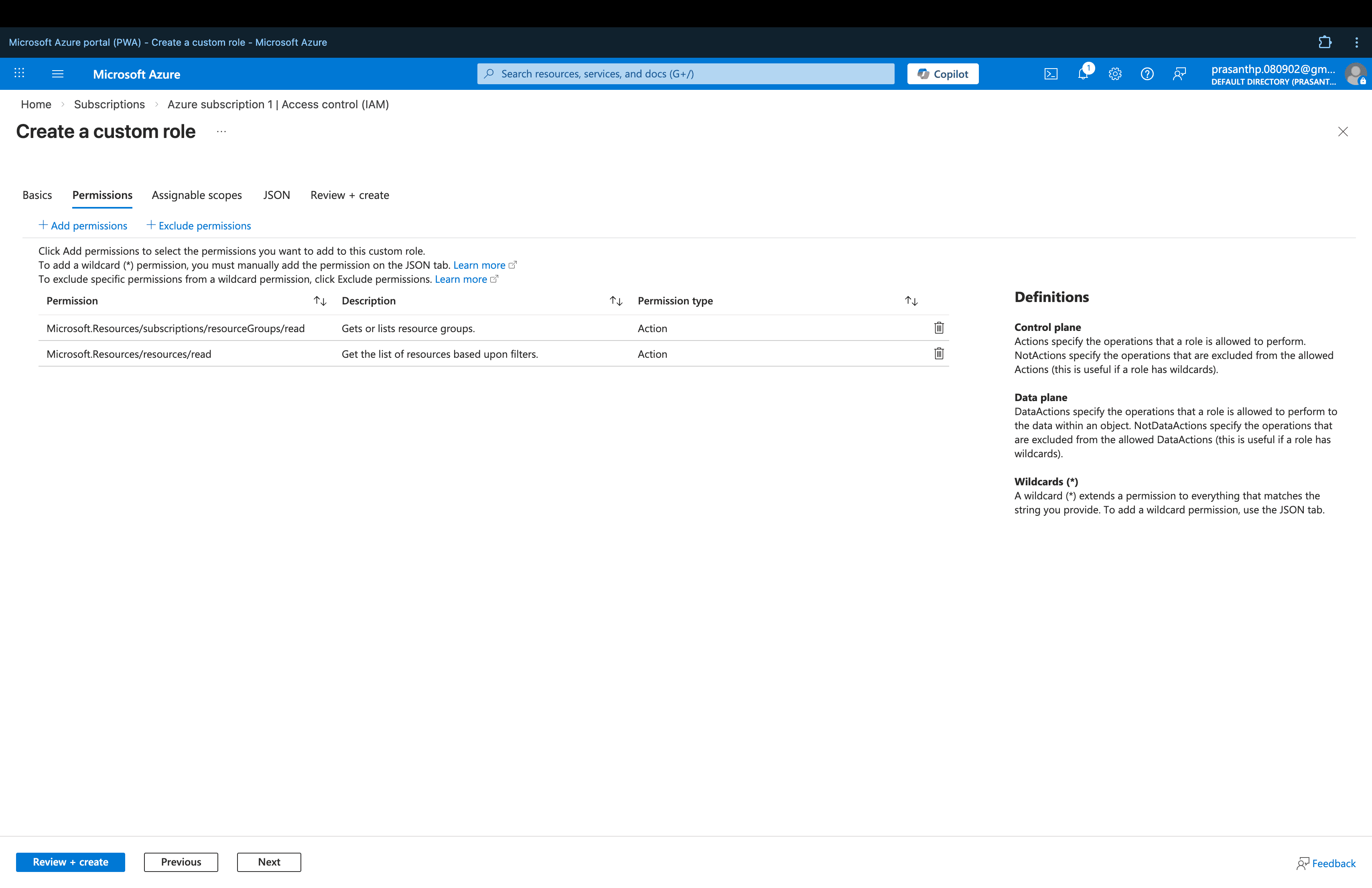 Custom Role Permissions